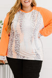 Snakeskin Print Raglan Long Sleeve Plus Size Top