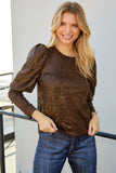 Puff Sleeve Sequin Top