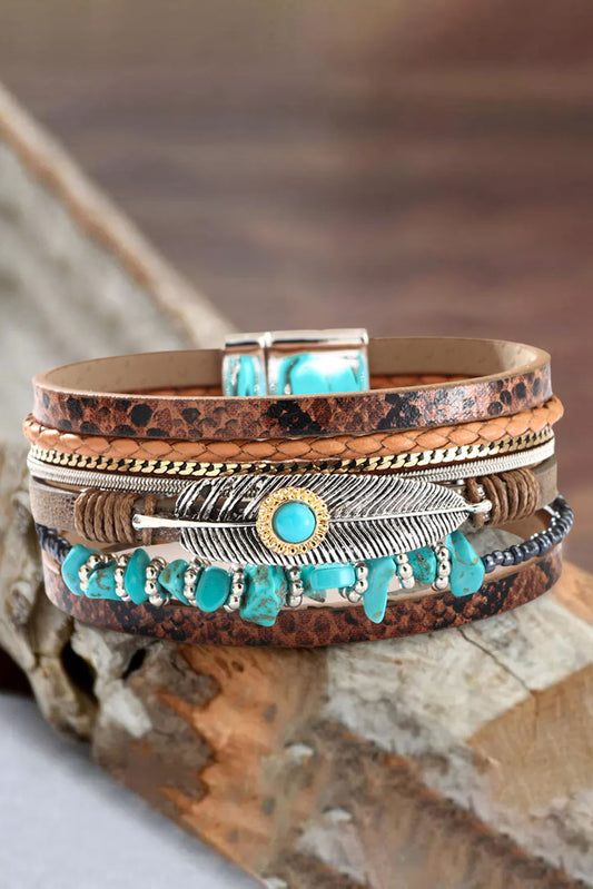 Vintage Turquoise Multi-layer Leather Bracelet