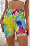 Soutien-gorge et short tie-dye multicolores, tenue active