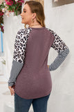 Plus Size Leopard Pocket Top