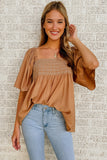 Square Neck Wide Sleeves Flowy Top