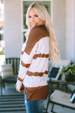 Tie Dye Striped Loose Knitted Long Sleeve Top with Slits