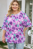 Leopard Kiss Print Plus Size Short Sleeve Tee