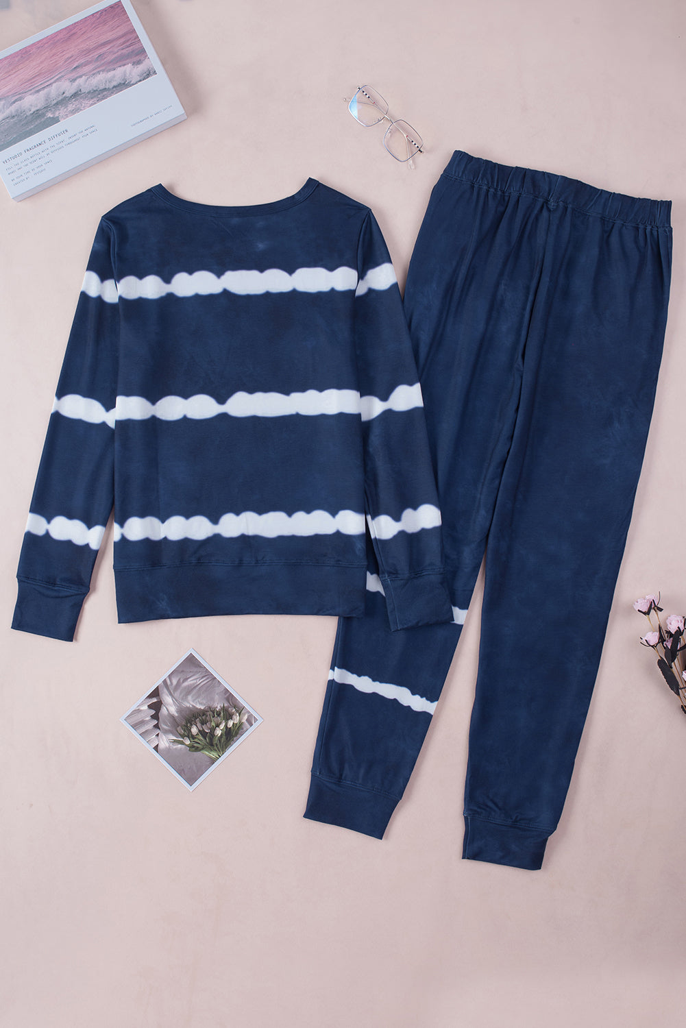 Stripes Long Sleeves and Joggers Lounge Set