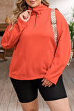 O-ring Zipper Pocketed Plus Size Sweatshirt