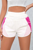 Color Block Split High Waist Shorts