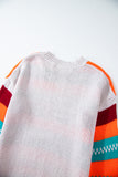 Color Block Striped Loose Sleeve Sweater