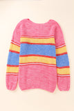 Plus Size Stripe Oversized Sweater