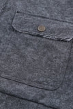 Vintage Washed Flap Pocket Button Shacket