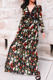 Multicolor Wild Lotus Ruffle Tiered Maxi Dress