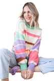 Striped Colorblock Drop Shoulder Sweater