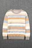 Striped Crew Neck Knitted Pullover Sweater