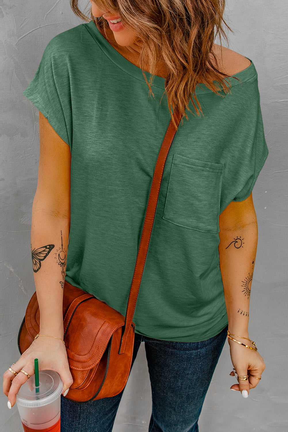 Pocketed Tee with Side Slits