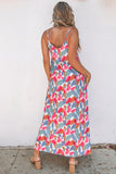 Abstract Print Spaghetti Straps Maxi Dress