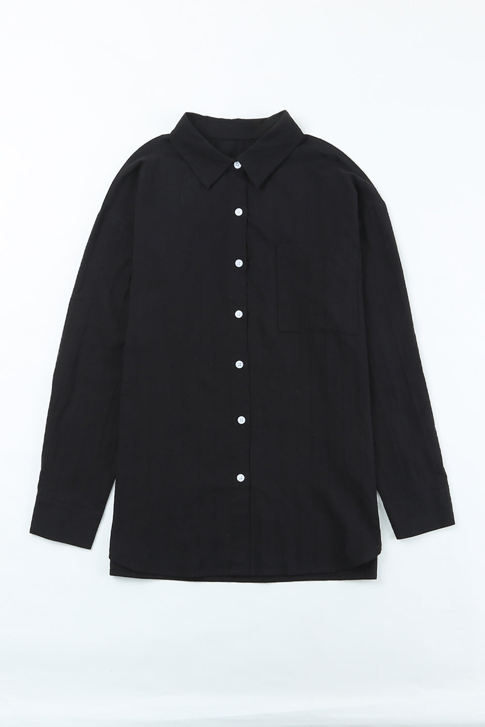 Textured Buttons Pocketed Shirt