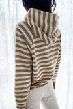 Striped Loose Pullover Hooded Sweatshirt