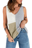 Color Block Knitted Tank Top