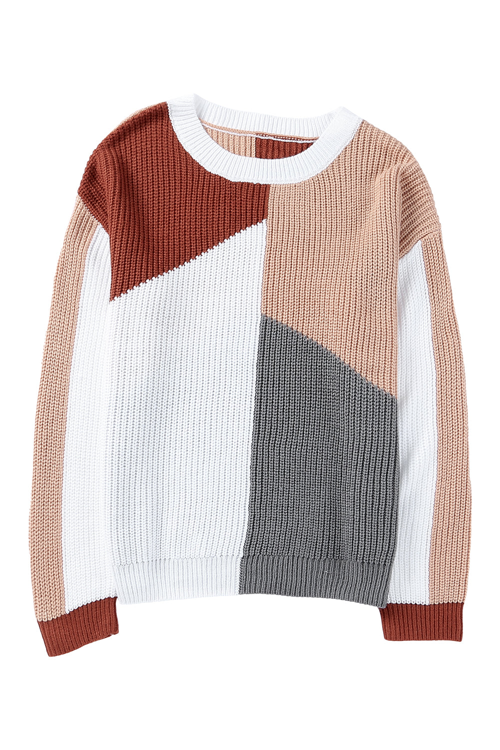 Pull multicolore en maille color block coupe ample