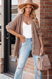 Buttoned Front Drop Shoulder Knitted Cardigan