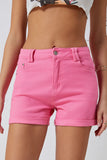 Short en jean taille haute Ashlee rose