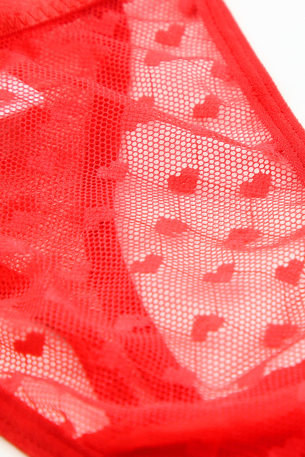 Heart Pattern Dotty Mesh Valentines Sexy Panties