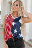 Red American Flag Stars and Stripes Tank Top