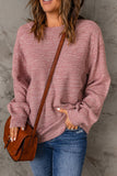 Subtle Heather Knit Bishop Sleeve Sweater