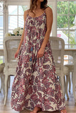 Boho Paisley Print Spaghetti Straps Maxi Dress