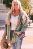 Multicolor Brushed Plaid Pocketed Oversize Shacket