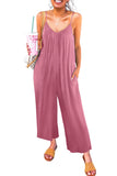 Spaghetti Straps Wide Leg Pocketed Jumpsuits