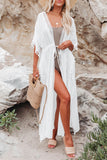 Crochet Tassel Thigh High Split Beach Cover Up