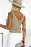 Slim-fit V Neck Ribbed Knit Tank Top