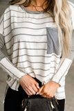 Patchwork High Low Side Slits Long Sleeve Top