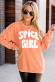 Sweat-shirt graphique SPICY GIRL en cordon orange 