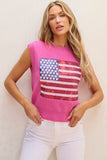 Bonbon Sparkling American Flag Knitted Vest