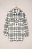 Plaid Print Pocket Women Shacket