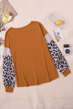 Leopard Sequin Patchwork Long Sleeve Top