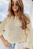 Open Knit Bracelet Sleeve Sweater