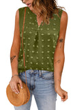 Swiss Dot Notched V Neck Tank Top