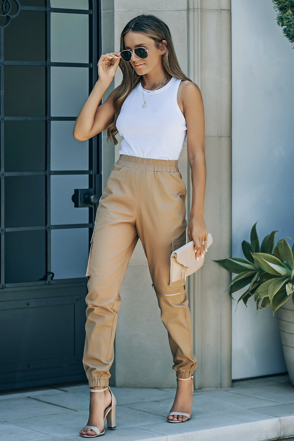 Casual High Waist Cargo Joggers