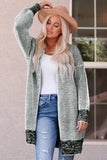 Gray Textured Knit Pocketed Duster Cardigan