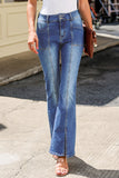 Exposed Seam Split Flare Jeans