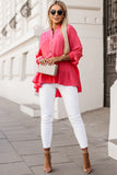 Half Buttoned Ruffle Tiered Long Sleeve Blouse