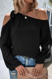 Knotted Asymmetric Off Shoulder Blouse