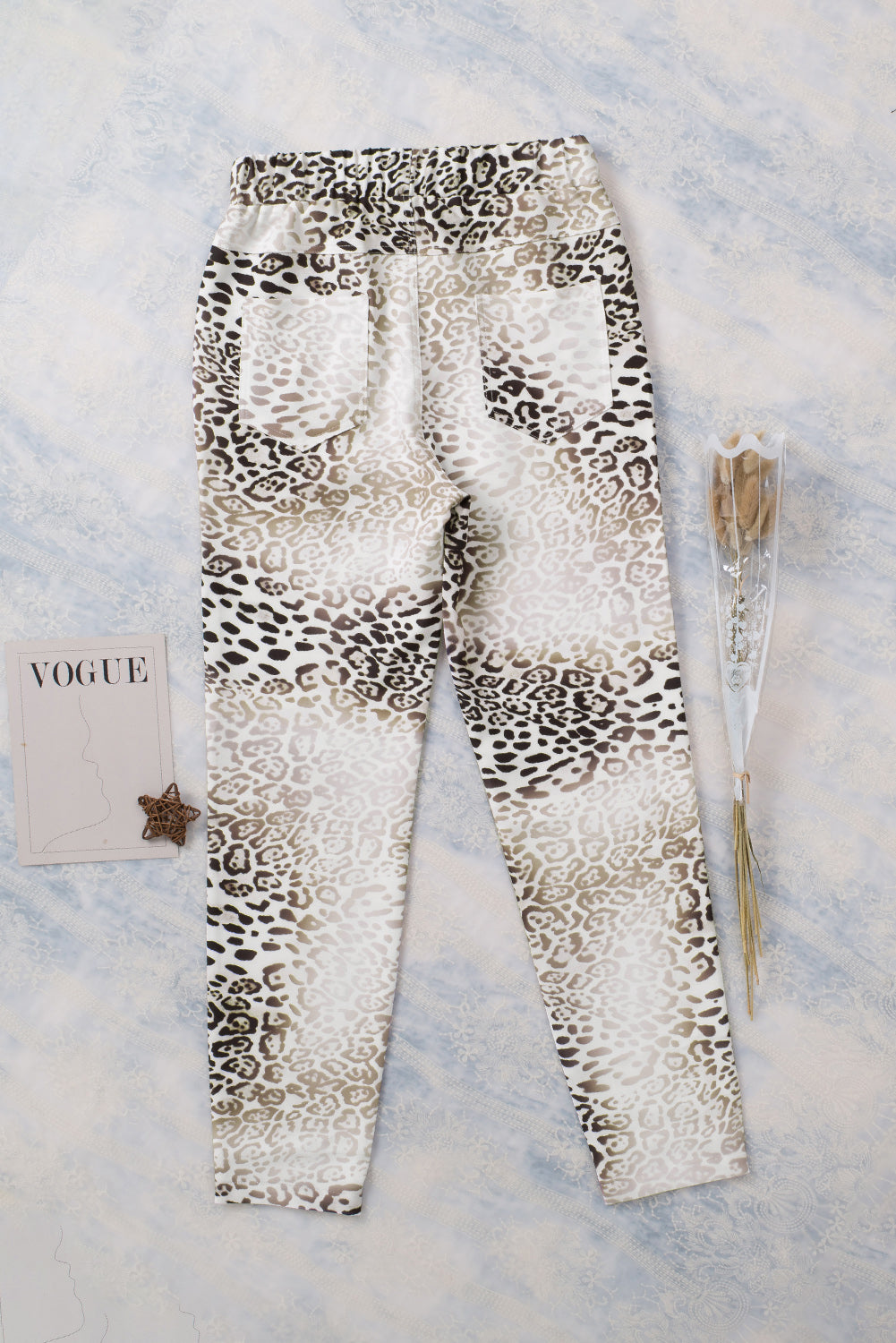 Cheetah Print Drawstring Waist Joggers