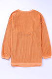 Sweat-shirt orange côtelé à imprimé fantôme Spooky Season