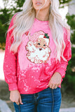 Rose Tie Dye Long Sleeve Pullover Sweatshirt