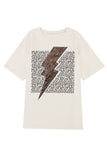 Lightning Leopard Print Graphic T Shirt