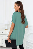 Side Pockets Short Sleeve Tunic Top